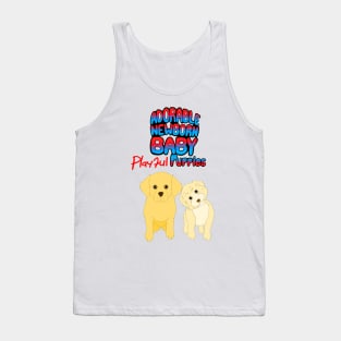 Adorable Newborn Baby Playful Puppies Tank Top